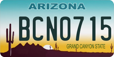 AZ license plate BCN0715