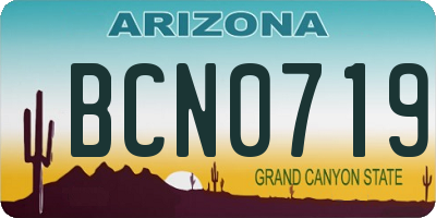 AZ license plate BCN0719