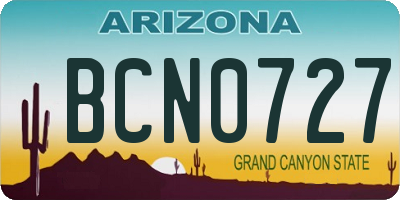 AZ license plate BCN0727