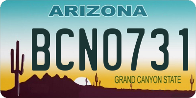 AZ license plate BCN0731