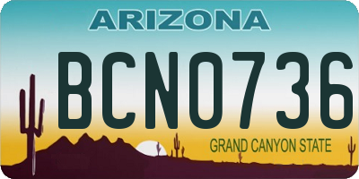 AZ license plate BCN0736