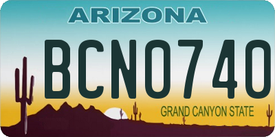 AZ license plate BCN0740