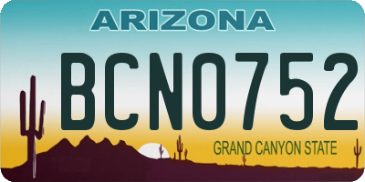 AZ license plate BCN0752