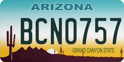 AZ license plate BCN0757