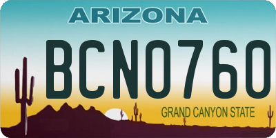 AZ license plate BCN0760