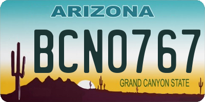 AZ license plate BCN0767