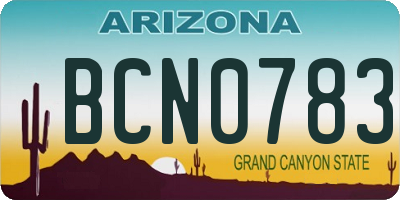 AZ license plate BCN0783