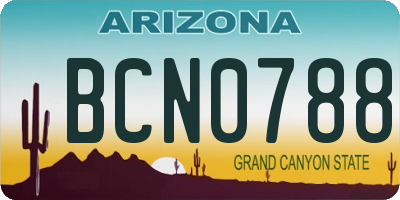 AZ license plate BCN0788