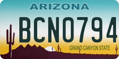 AZ license plate BCN0794