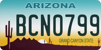 AZ license plate BCN0799