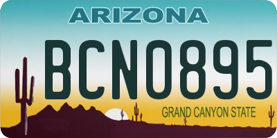 AZ license plate BCN0895