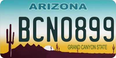 AZ license plate BCN0899