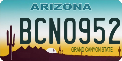 AZ license plate BCN0952