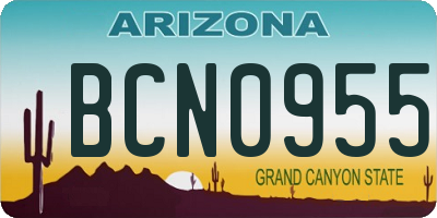 AZ license plate BCN0955