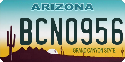 AZ license plate BCN0956