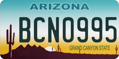 AZ license plate BCN0995