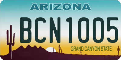 AZ license plate BCN1005