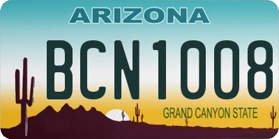 AZ license plate BCN1008