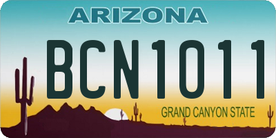 AZ license plate BCN1011