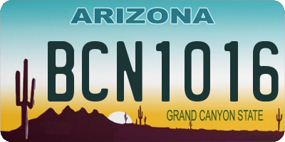 AZ license plate BCN1016