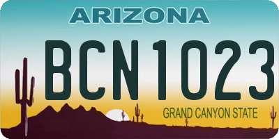 AZ license plate BCN1023