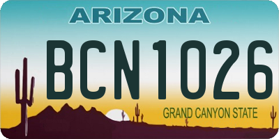 AZ license plate BCN1026