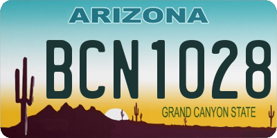 AZ license plate BCN1028