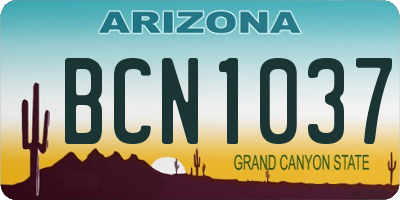 AZ license plate BCN1037