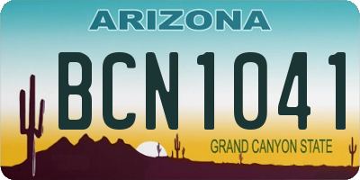 AZ license plate BCN1041