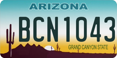 AZ license plate BCN1043