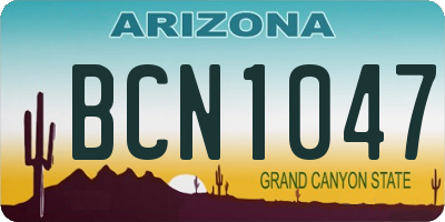 AZ license plate BCN1047