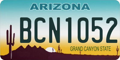 AZ license plate BCN1052