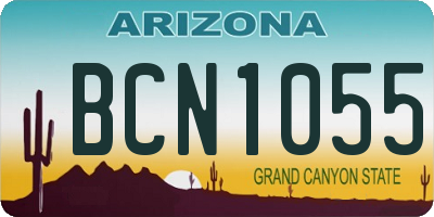 AZ license plate BCN1055