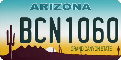 AZ license plate BCN1060