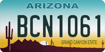 AZ license plate BCN1061