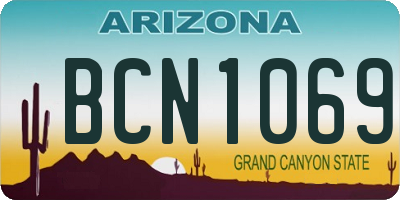 AZ license plate BCN1069