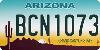 AZ license plate BCN1073