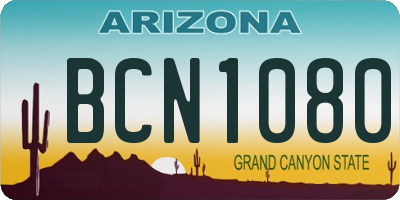 AZ license plate BCN1080