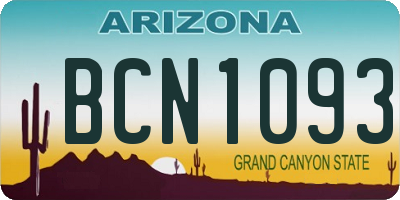 AZ license plate BCN1093