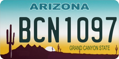 AZ license plate BCN1097