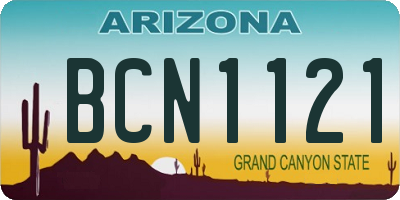 AZ license plate BCN1121