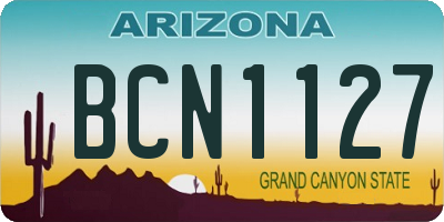 AZ license plate BCN1127