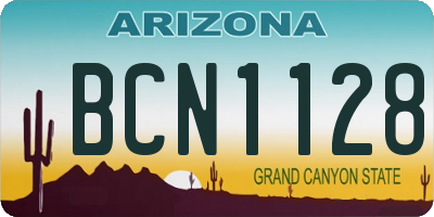 AZ license plate BCN1128