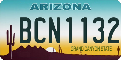 AZ license plate BCN1132