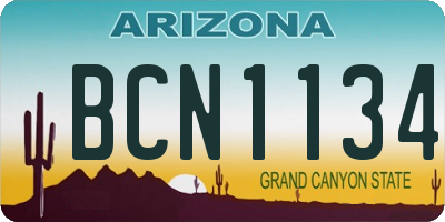 AZ license plate BCN1134