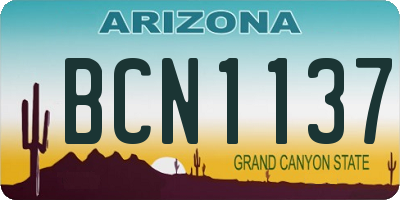 AZ license plate BCN1137