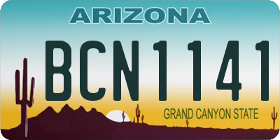 AZ license plate BCN1141