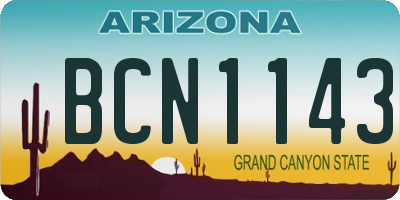 AZ license plate BCN1143