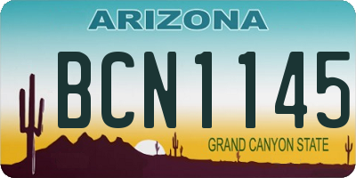 AZ license plate BCN1145