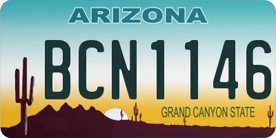 AZ license plate BCN1146